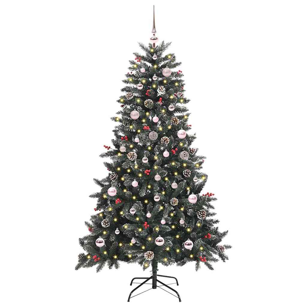 Kunstig juletre med 150 LED grønn 150 cm PVC og plast og stål