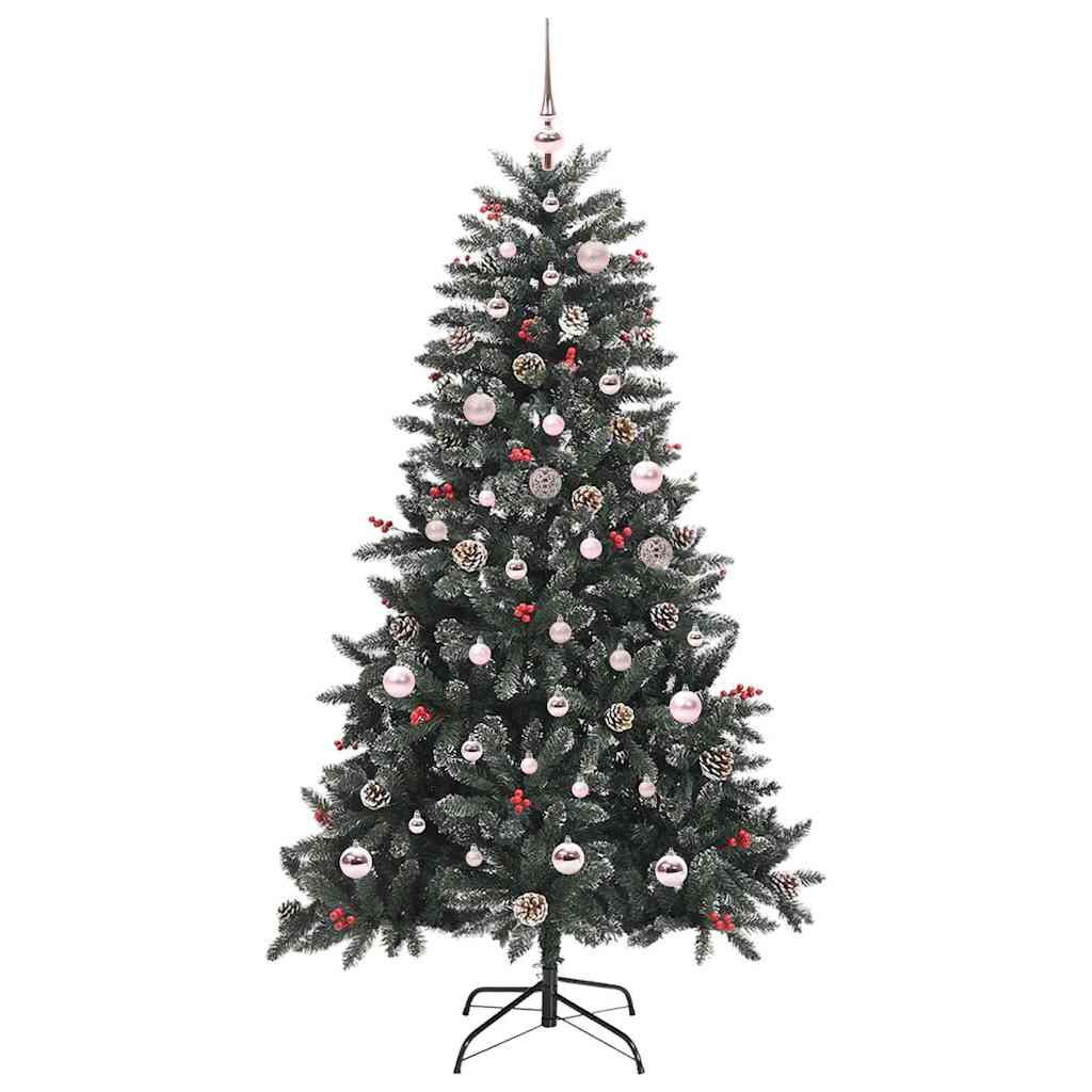 Kunstig juletre med 150 LED grønn 150 cm PVC og plast og stål