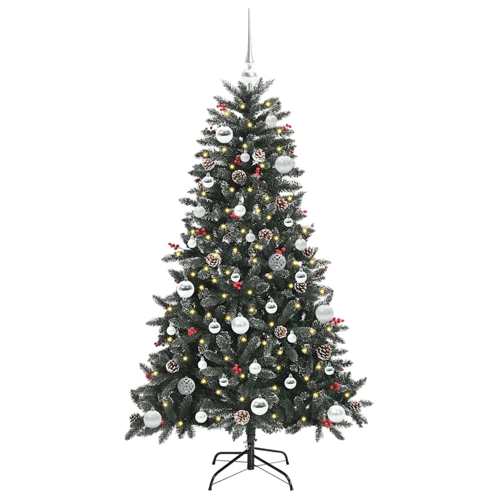 Kunstig juletre med 150 LED grønn 150 cm PVC og plast og stål