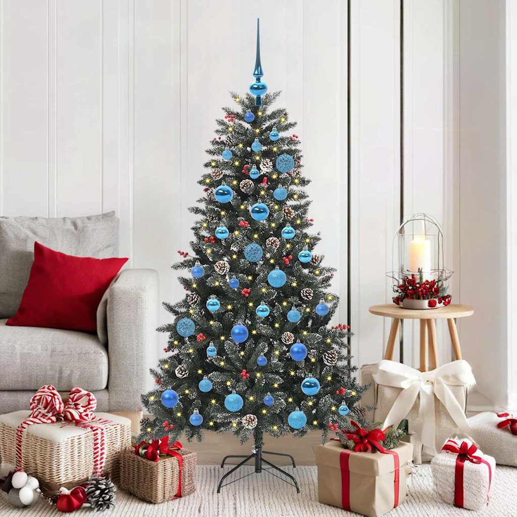 Kunstig juletre med 150 LED grønn 150 cm PVC og plast og stål