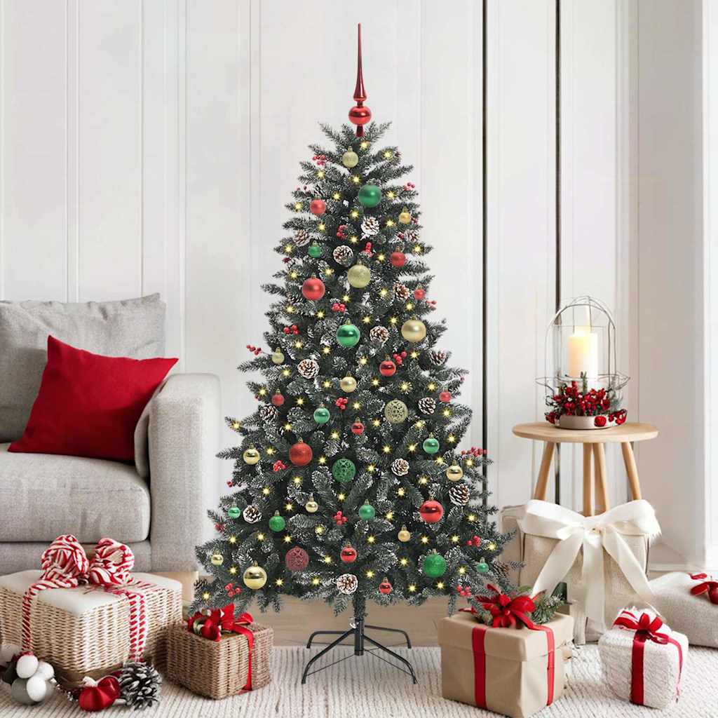 Kunstig juletre med 150 LED grønn 150 cm PVC og plast og stål