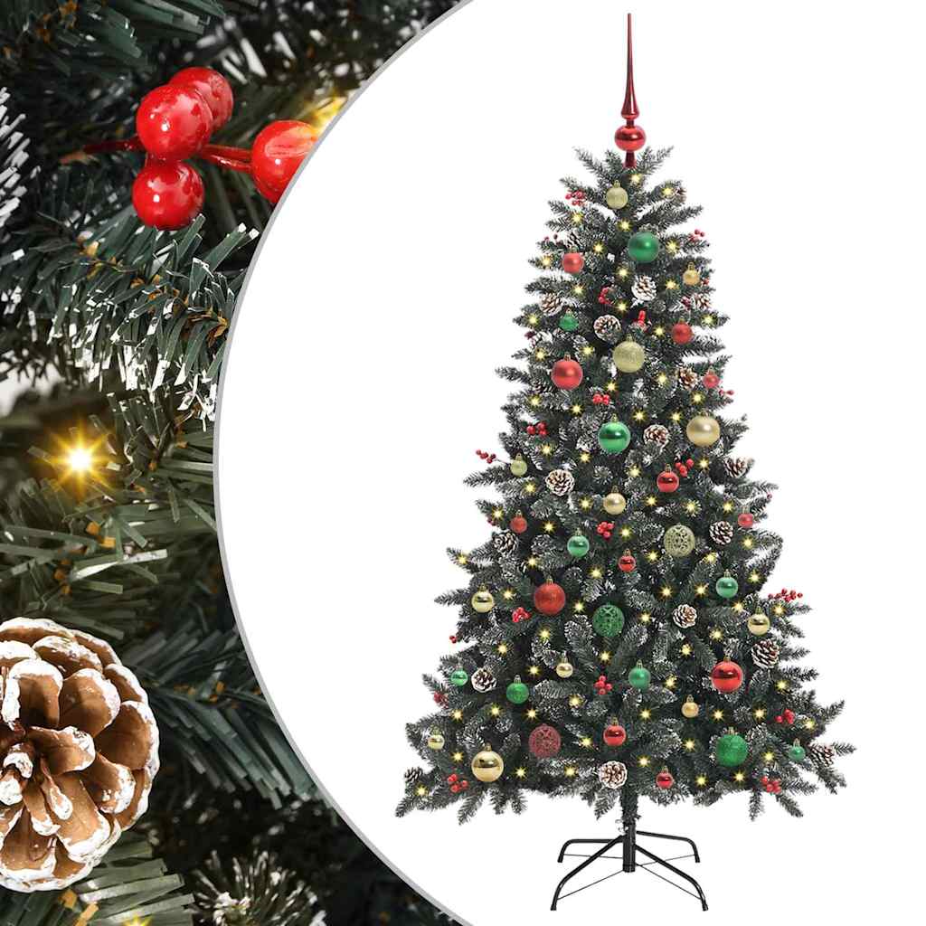 Kunstig juletre med 150 LED grønn 150 cm PVC og plast og stål