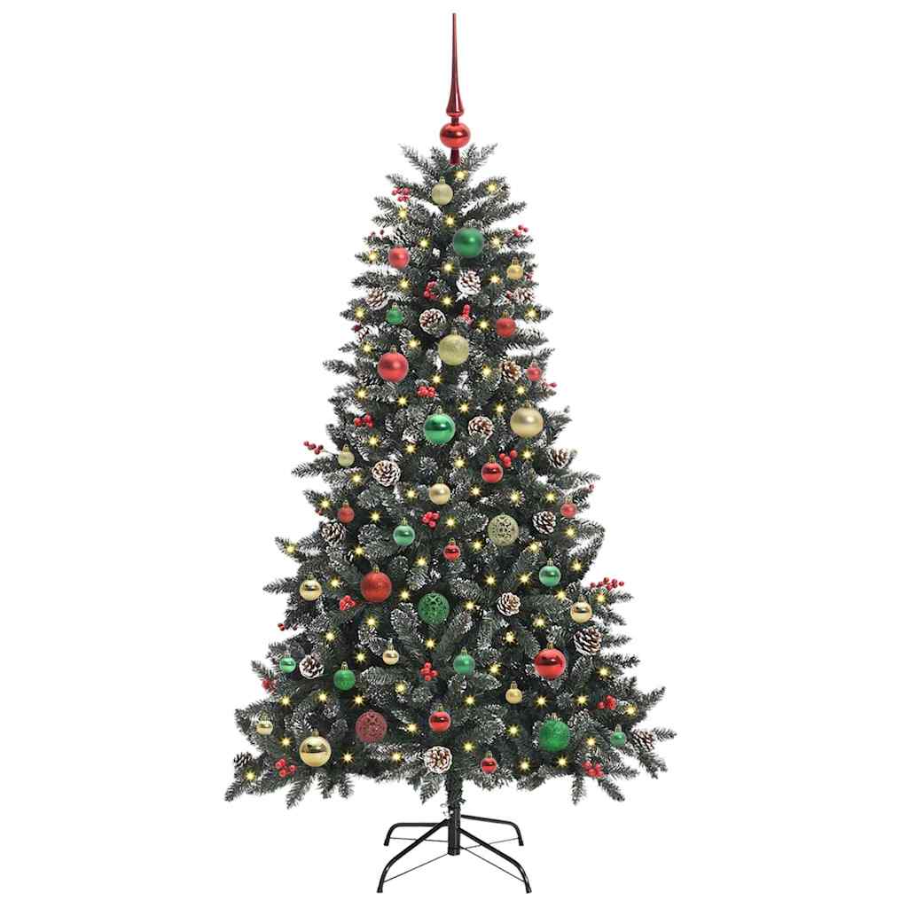 Kunstig juletre med 150 LED grønn 150 cm PVC og plast og stål