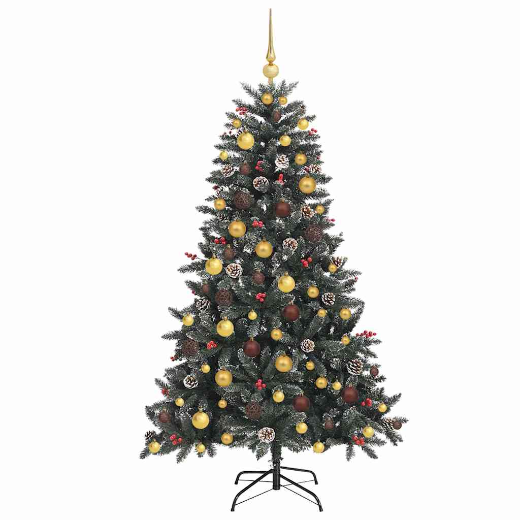 Kunstig juletre med 300 LED grønn 180 cm PVC og plast og stål