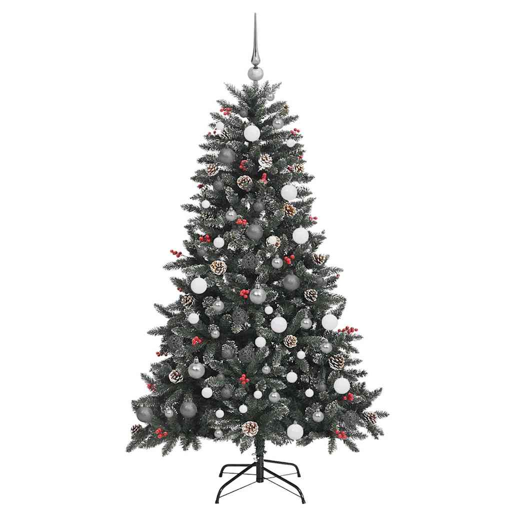 Kunstig juletre med 300 LED grønn 180 cm PVC og plast og stål