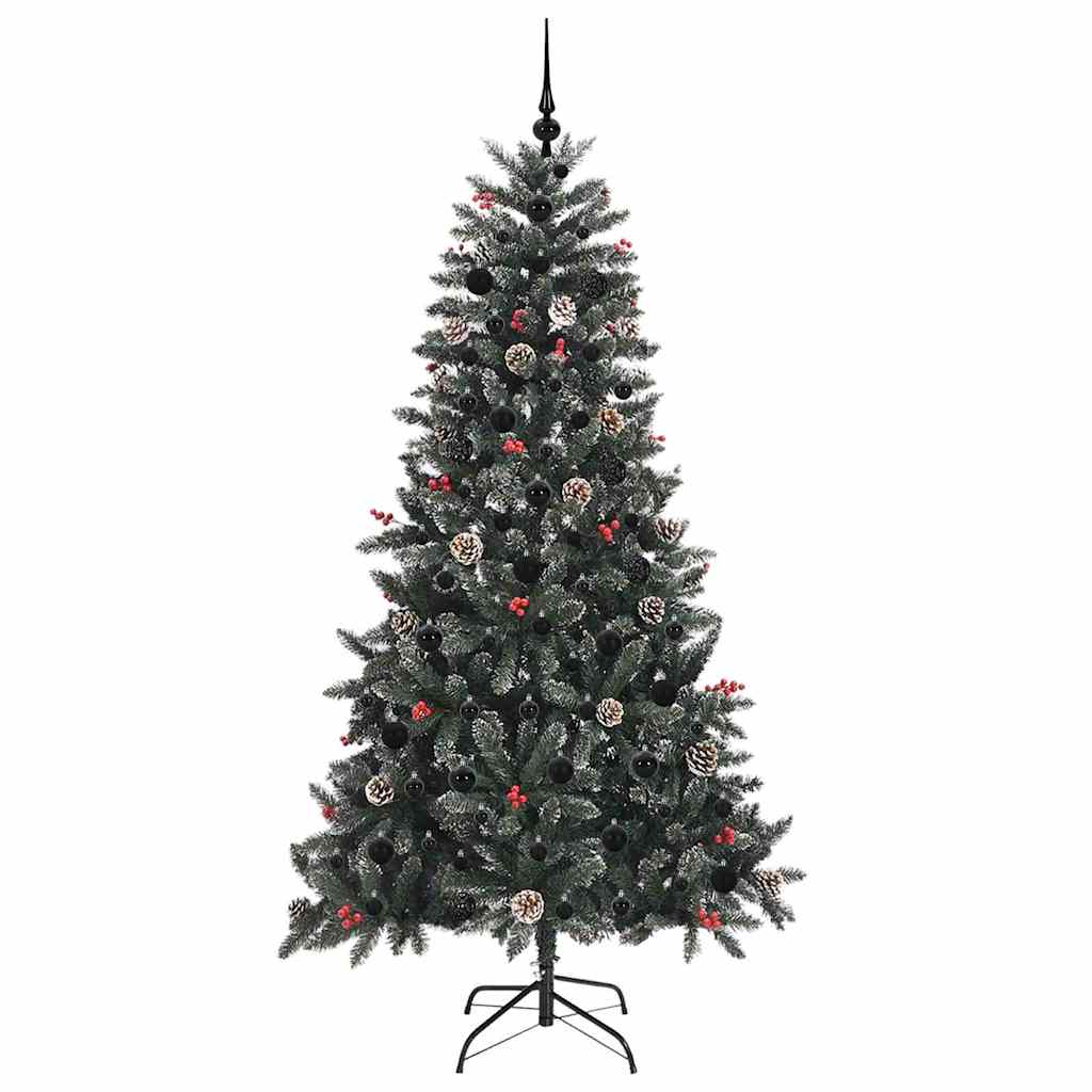 Kunstig juletre med 300 LED grønn 180 cm PVC og plast og stål