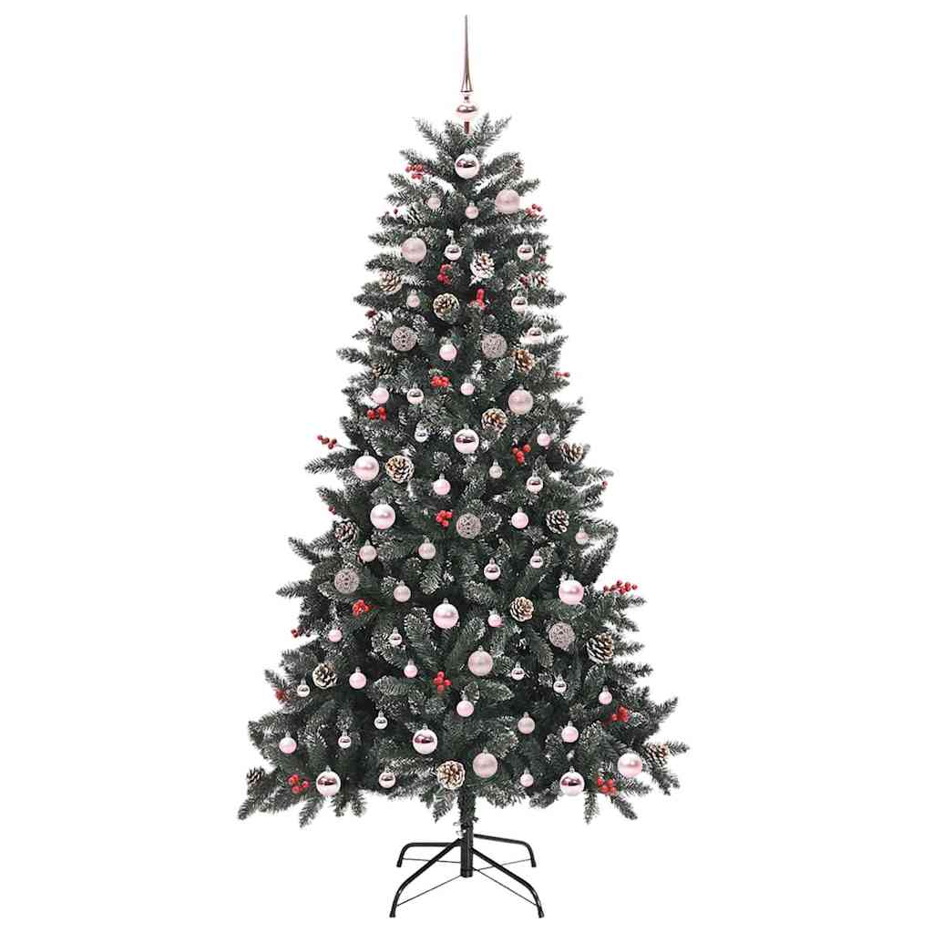 Kunstig juletre med 300 LED grønn 180 cm PVC og plast og stål