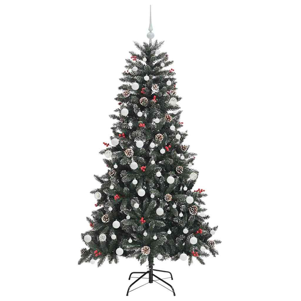 Kunstig juletre med 300 LED grønn 180 cm PVC og plast og stål