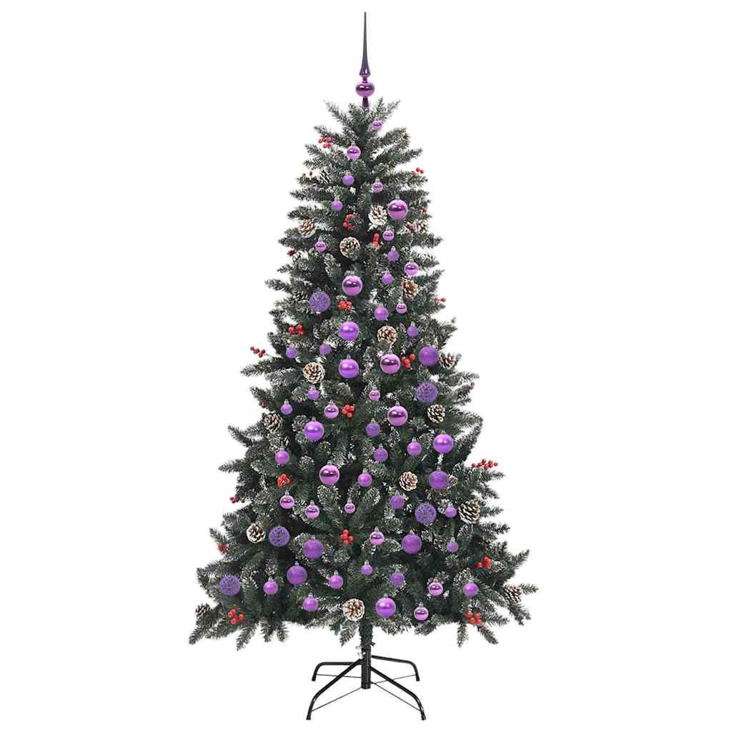 Kunstig juletre med 300 LED grønn 180 cm PVC og plast og stål