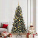 Kunstig juletre med 300 LED grønn 210 cm PVC og plast og stål
