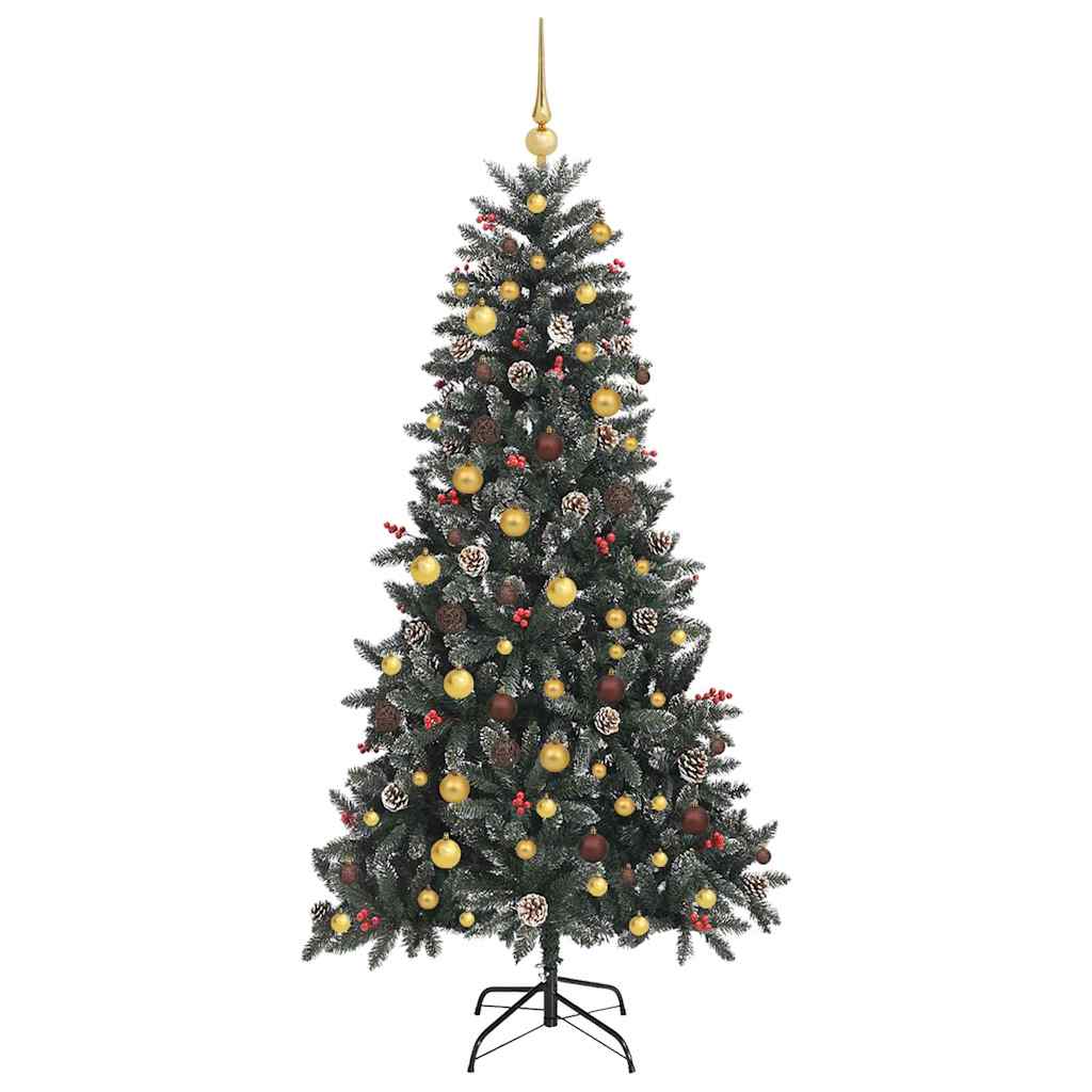 Kunstig juletre med 300 LED grønn 210 cm PVC og plast og stål