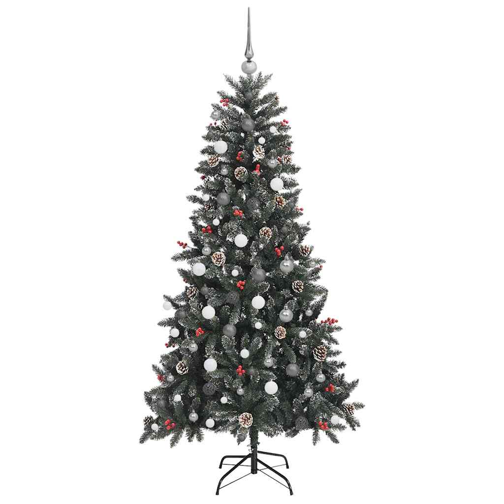 Kunstig juletre med 300 LED grønn 210 cm PVC og plast og stål