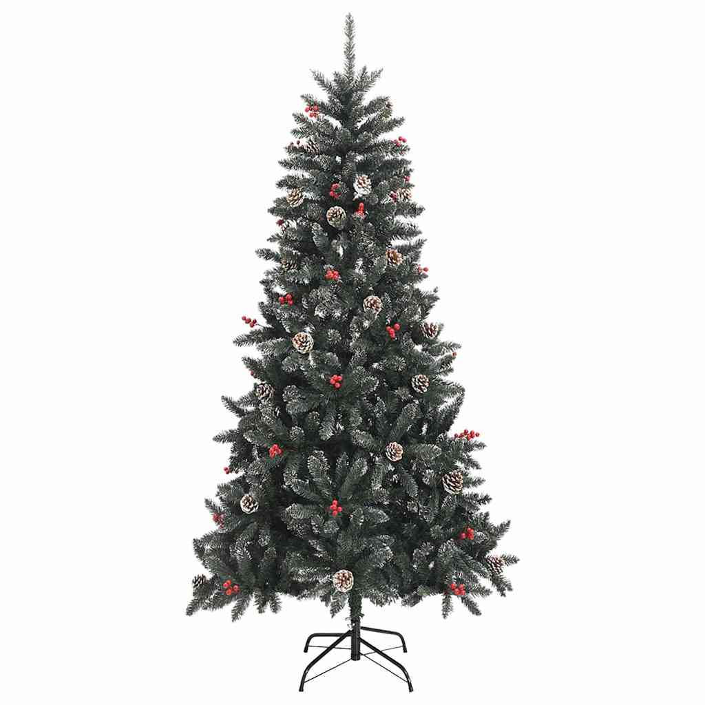 Kunstig juletre med 300 LED grønn 210 cm PVC og plast og stål