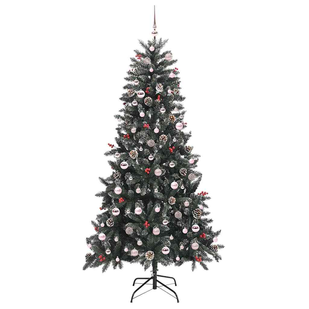 Kunstig juletre med 300 LED grønn 210 cm PVC og plast og stål