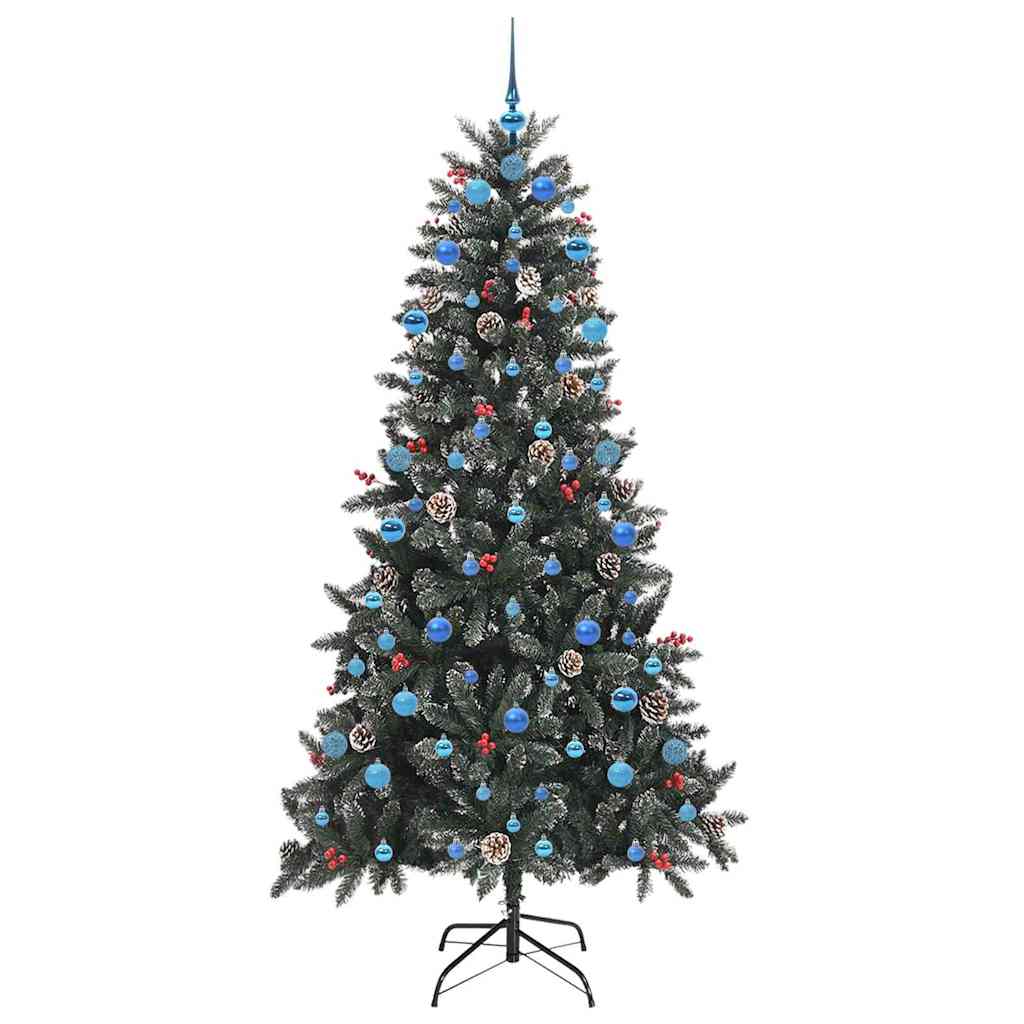 Kunstig juletre med 300 LED grønn 210 cm PVC og plast og stål