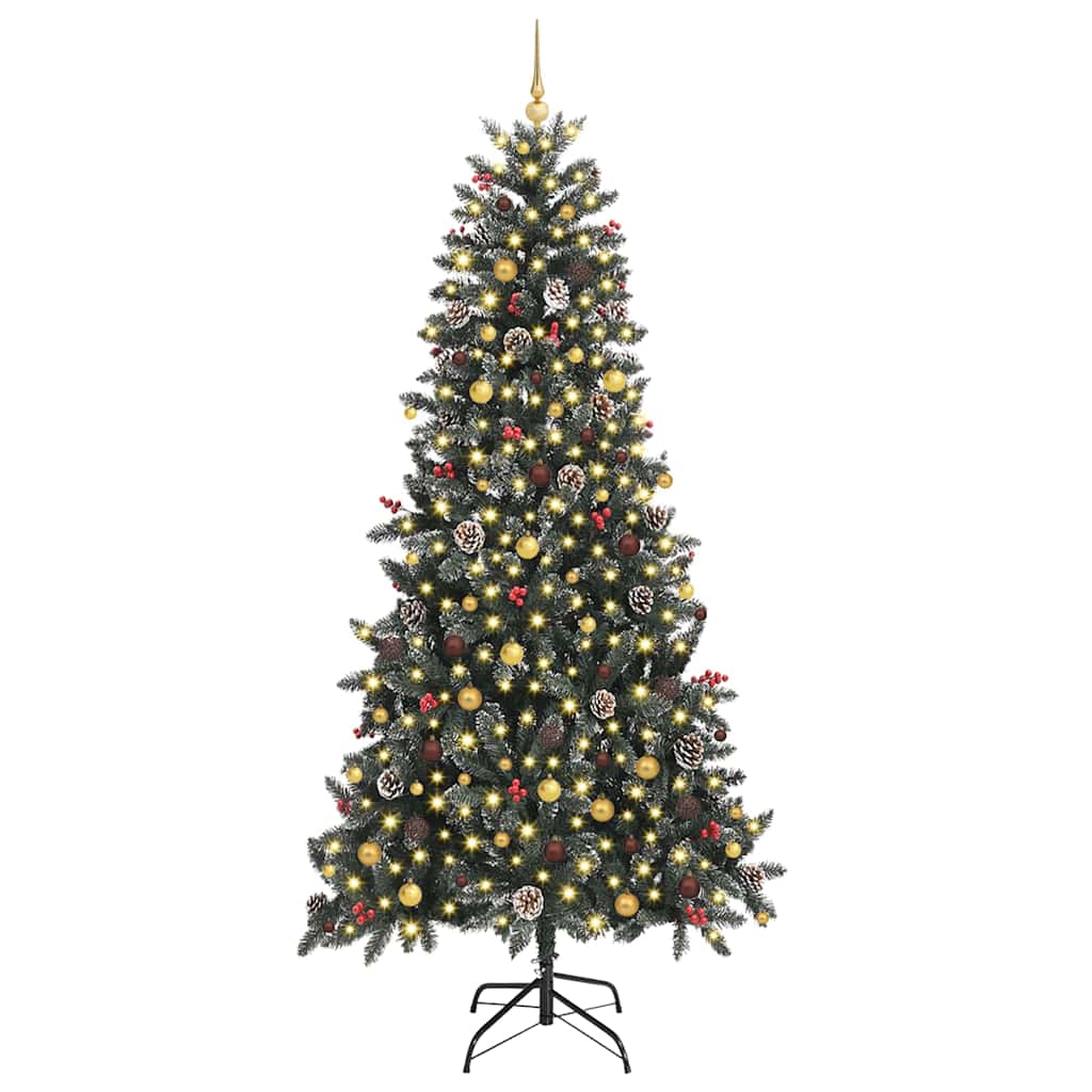 Kunstig juletre med 300 LED grønn 240 cm PVC og plast og stål