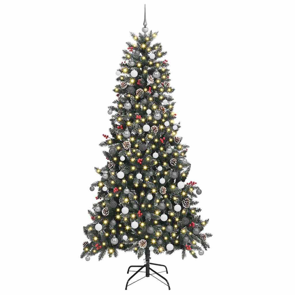 Kunstig juletre med 300 LED grønn 240 cm PVC og plast og stål