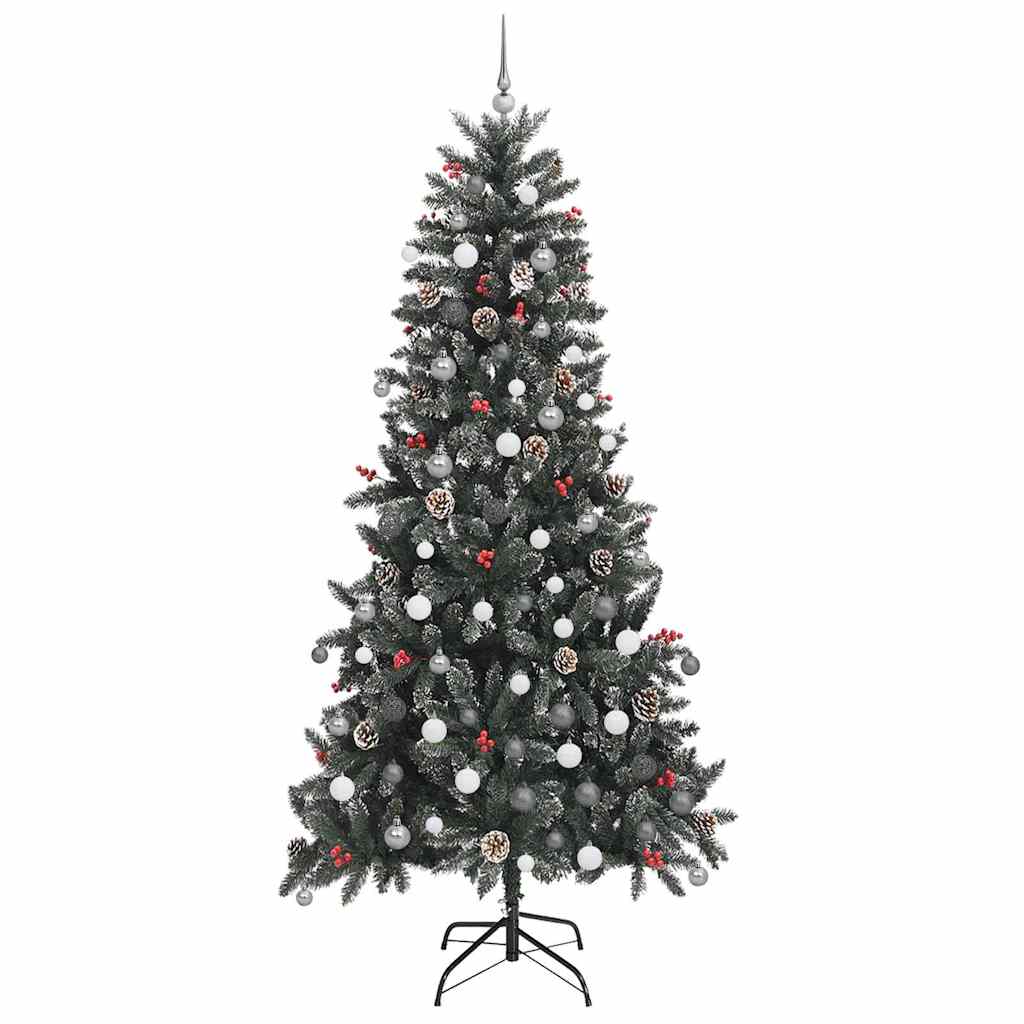 Kunstig juletre med 300 LED grønn 240 cm PVC og plast og stål