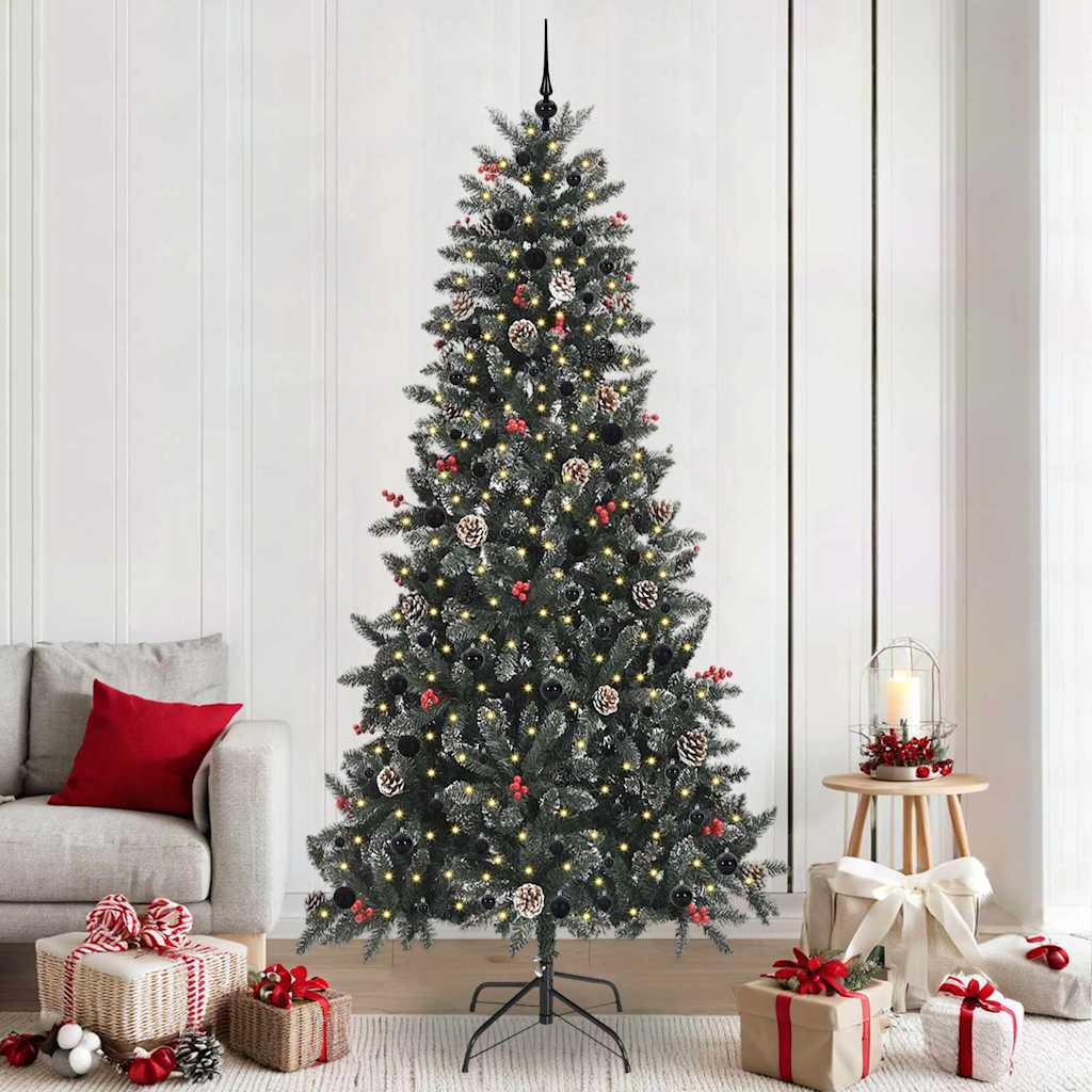 Kunstig juletre med 300 LED grønn 240 cm PVC og plast og stål