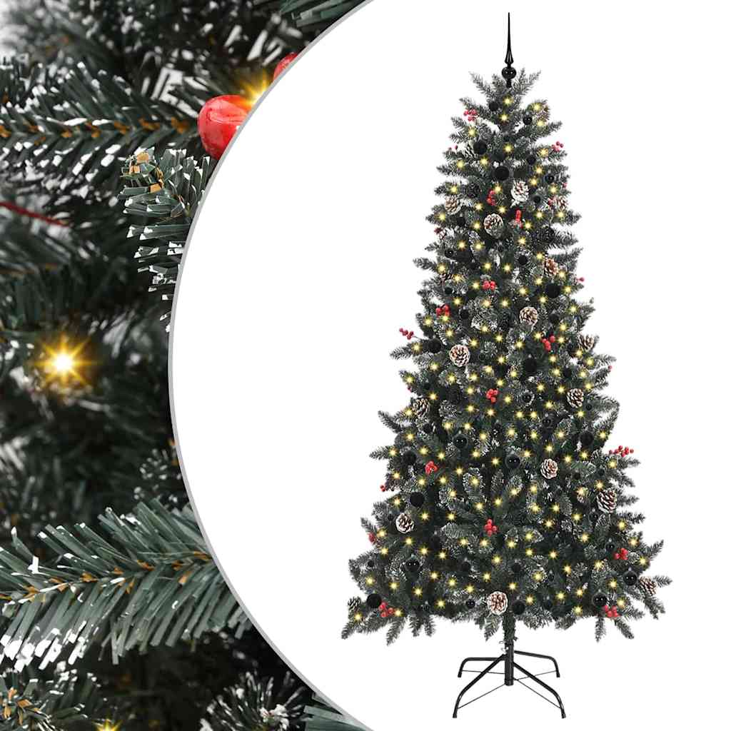 Kunstig juletre med 300 LED grønn 240 cm PVC og plast og stål