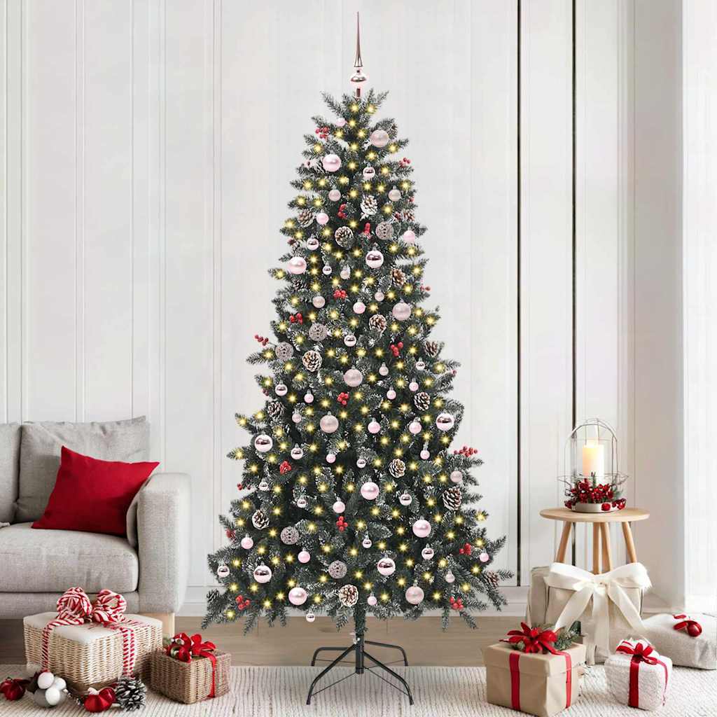 Kunstig juletre med 300 LED grønn 240 cm PVC og plast og stål