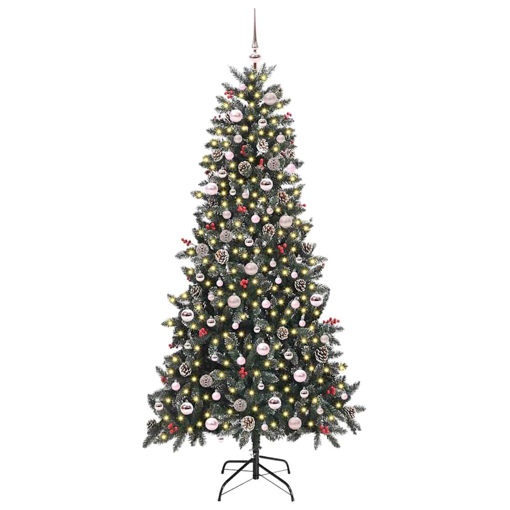 Kunstig juletre med 300 LED grønn 240 cm PVC og plast og stål