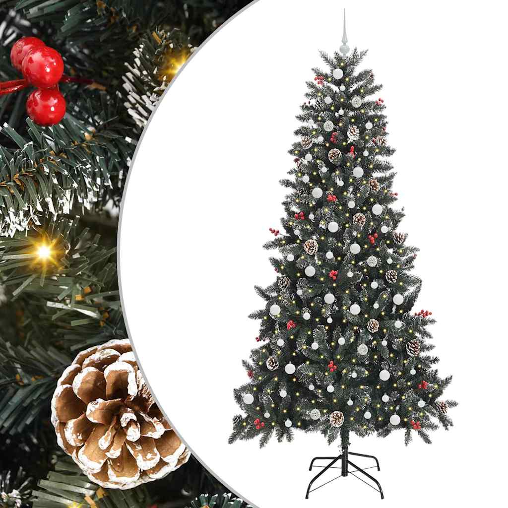 Kunstig juletre med 300 LED grønn 240 cm PVC og plast og stål