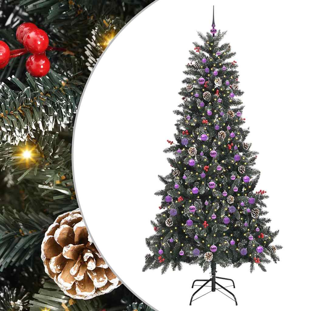 Kunstig juletre med 300 LED grønn 240 cm PVC og plast og stål