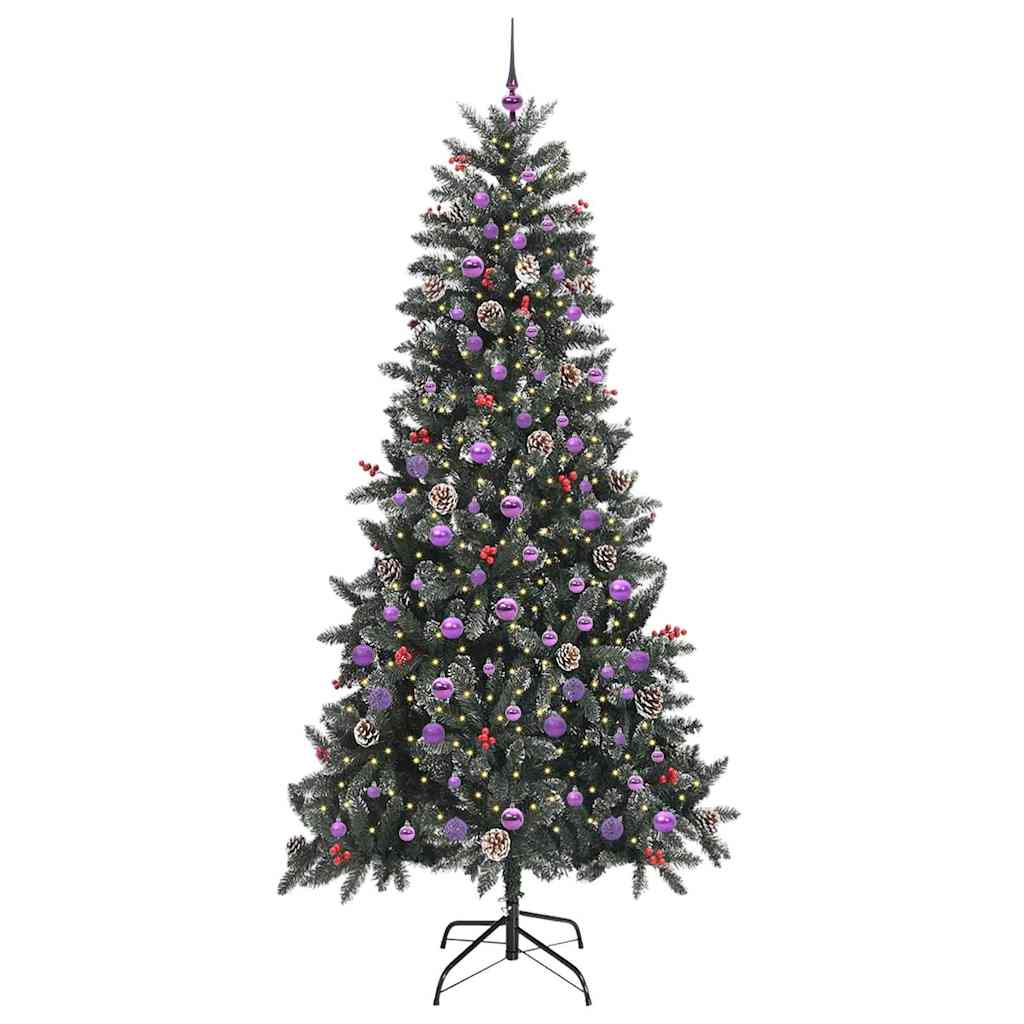Kunstig juletre med 300 LED grønn 240 cm PVC og plast og stål