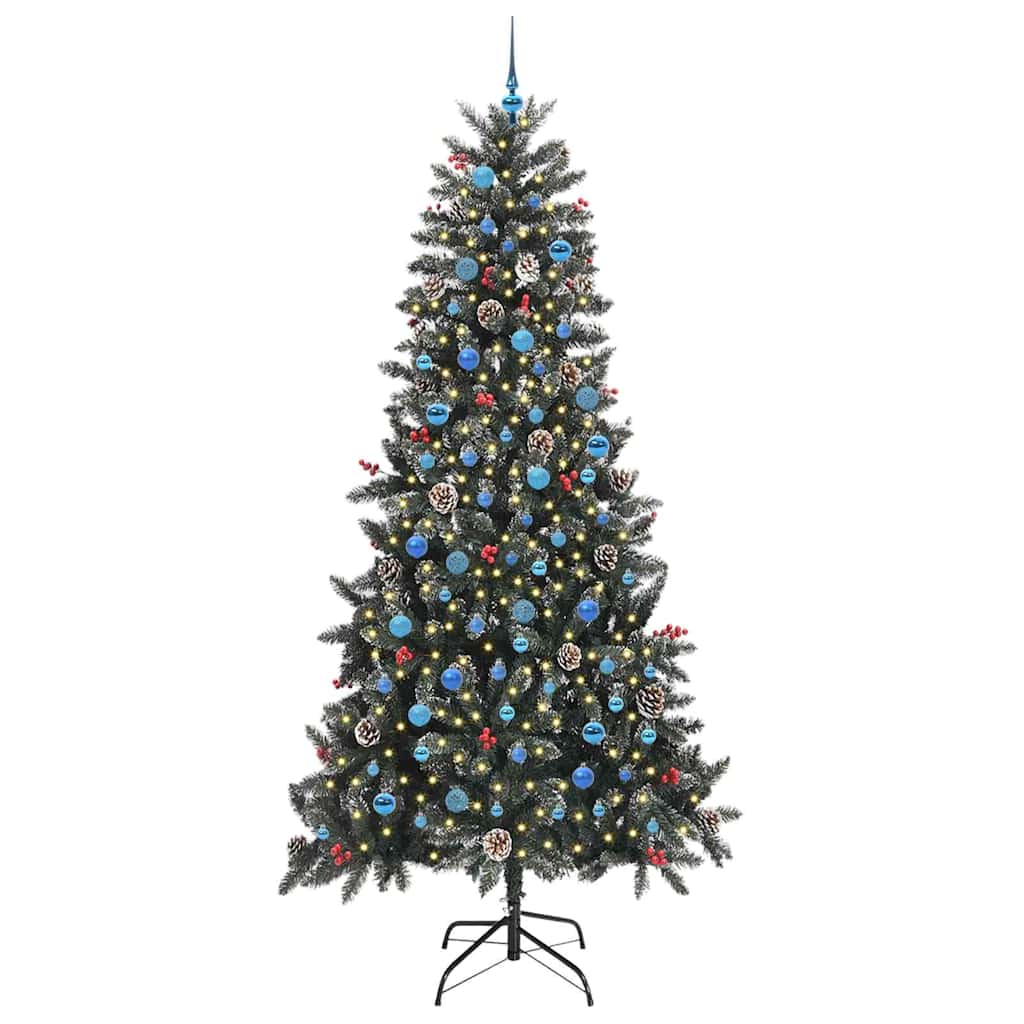 Kunstig juletre med 300 LED grønn 240 cm PVC og plast og stål