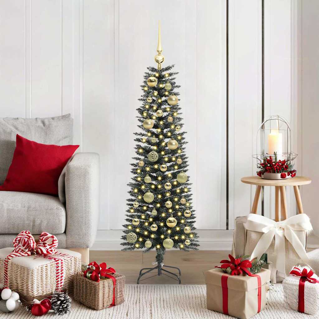 Kunstig juletre med 150 LED grønn 120 cm PVC og plast og stål