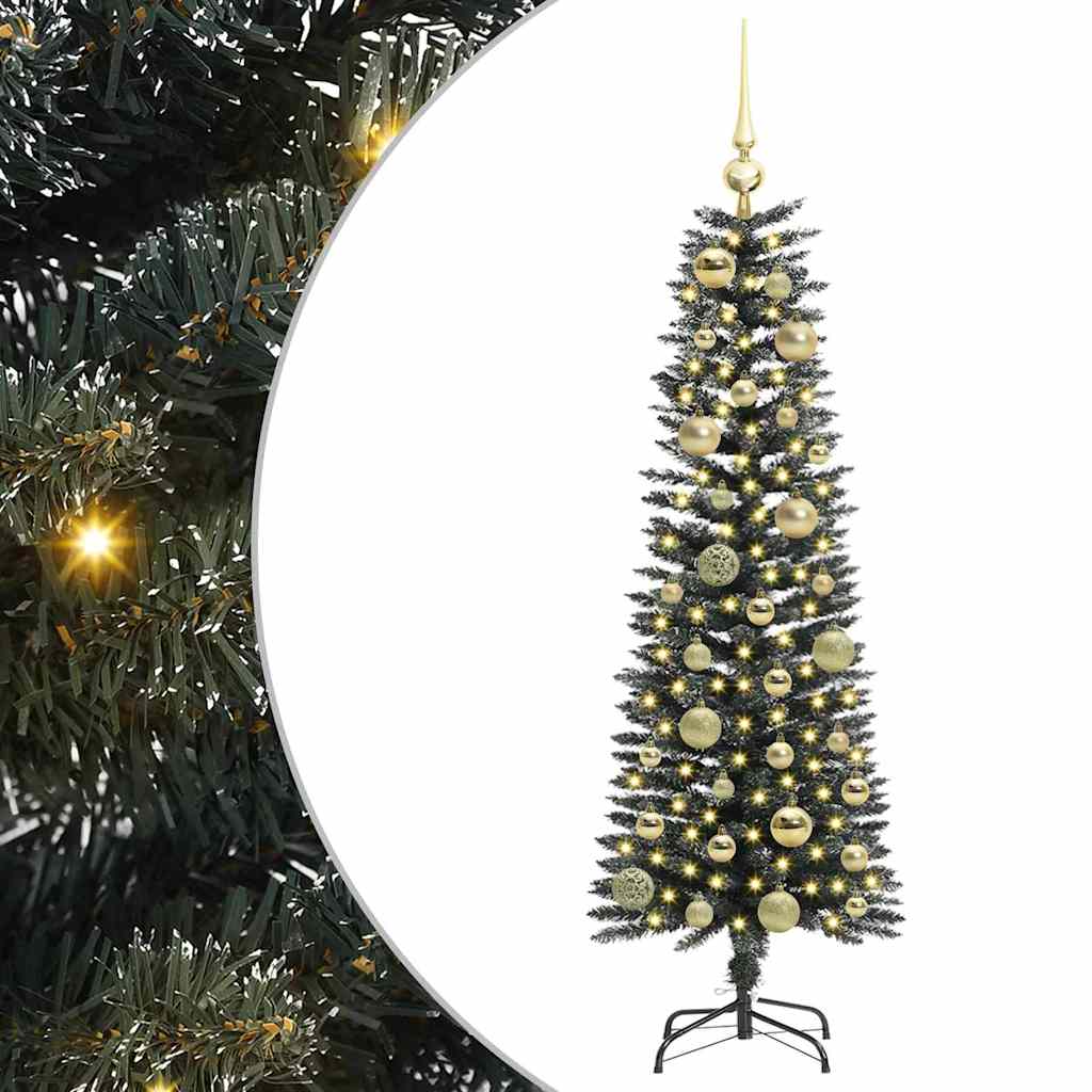 Kunstig juletre med 150 LED grønn 120 cm PVC og plast og stål