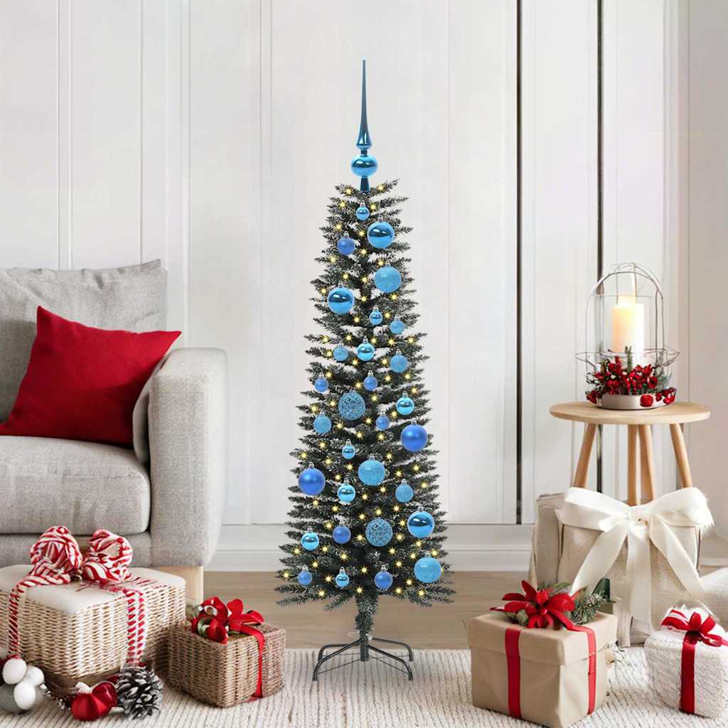 Kunstig juletre med 150 LED grønn 120 cm PVC og plast og stål