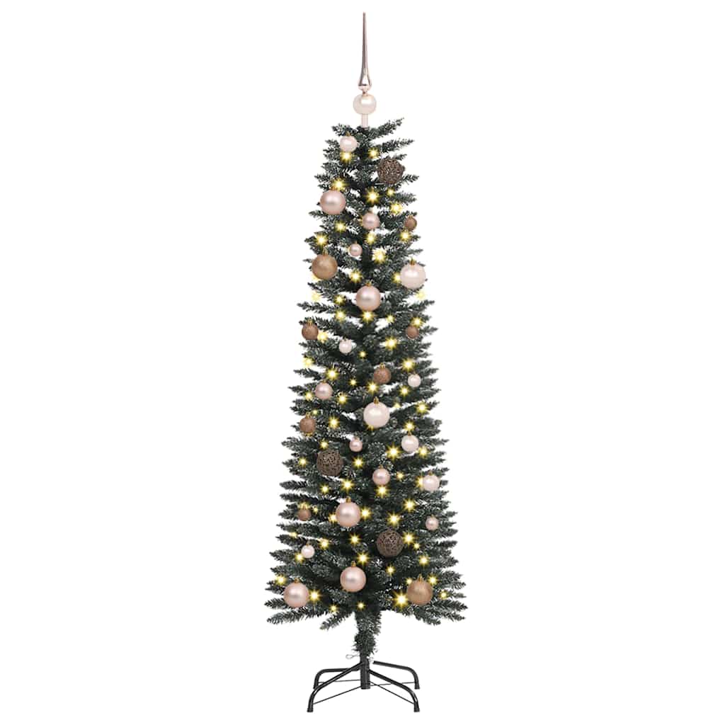 Kunstig juletre med 150 LED grønn 150 cm PVC og plast og stål