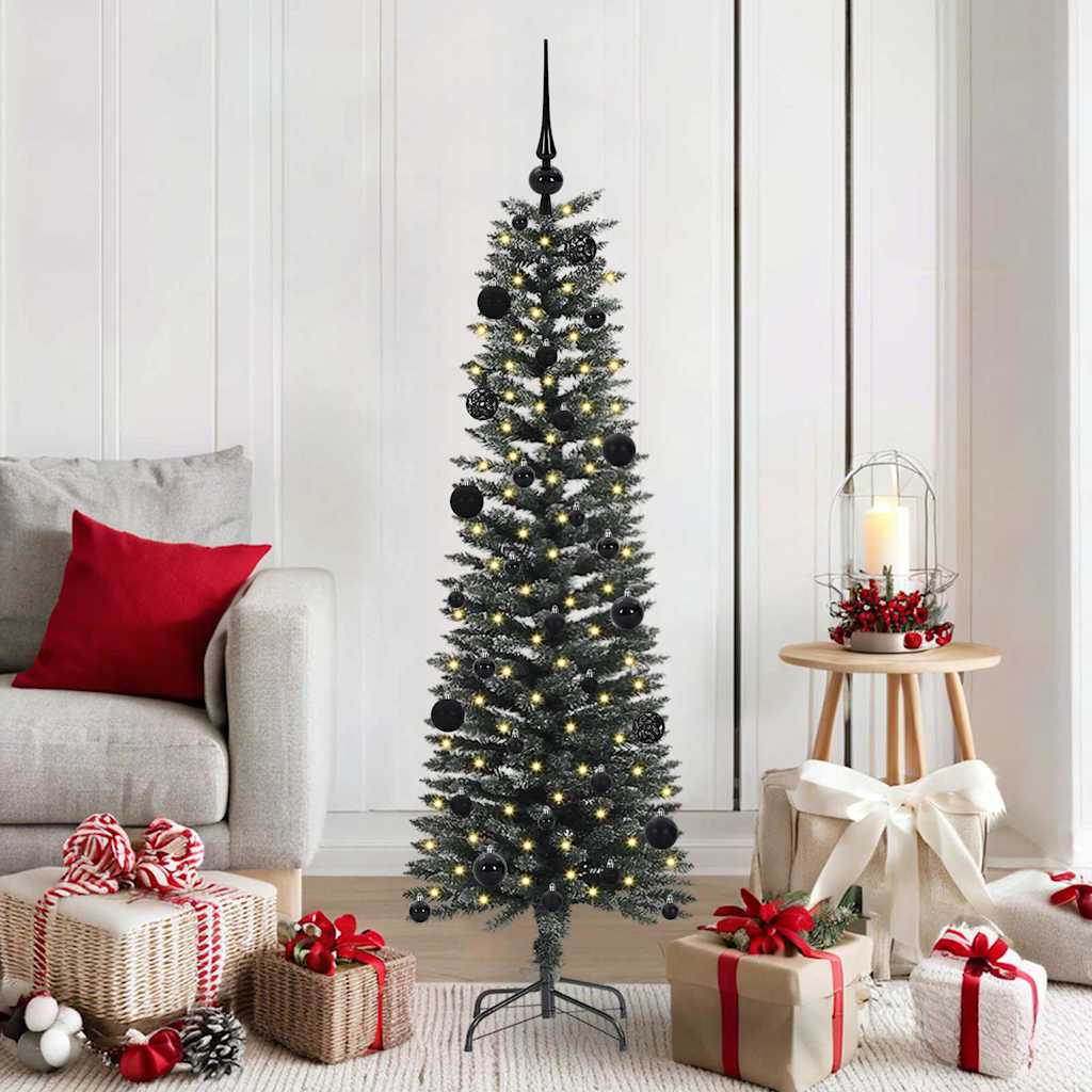 Kunstig juletre med 150 LED grønn 150 cm PVC og plast og stål