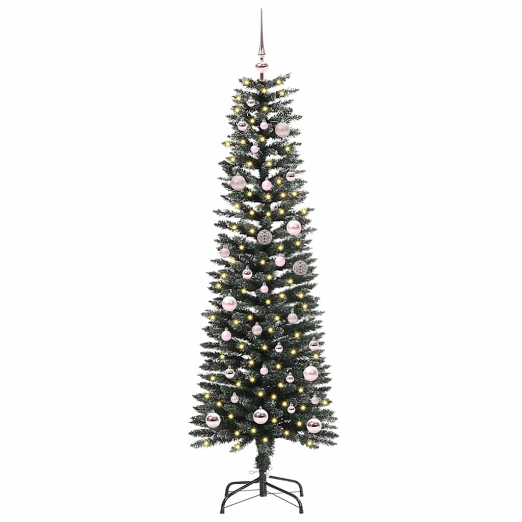 Kunstig juletre med 150 LED grønn 150 cm PVC og plast og stål