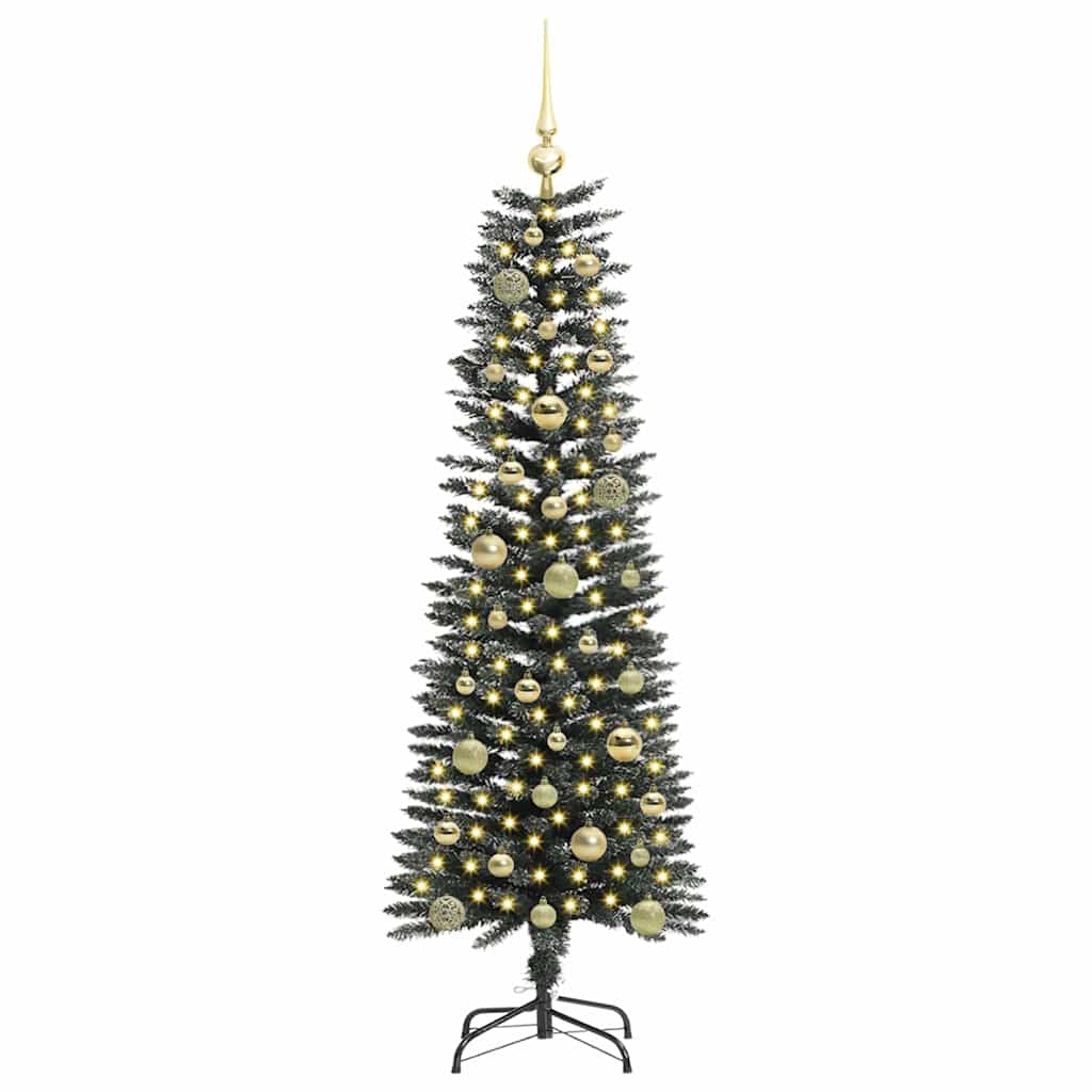 Kunstig juletre med 150 LED grønn 150 cm PVC og plast og stål