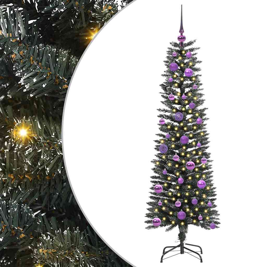 Kunstig juletre med 150 LED grønn 150 cm PVC og plast og stål