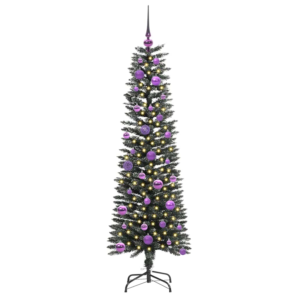 Kunstig juletre med 150 LED grønn 150 cm PVC og plast og stål