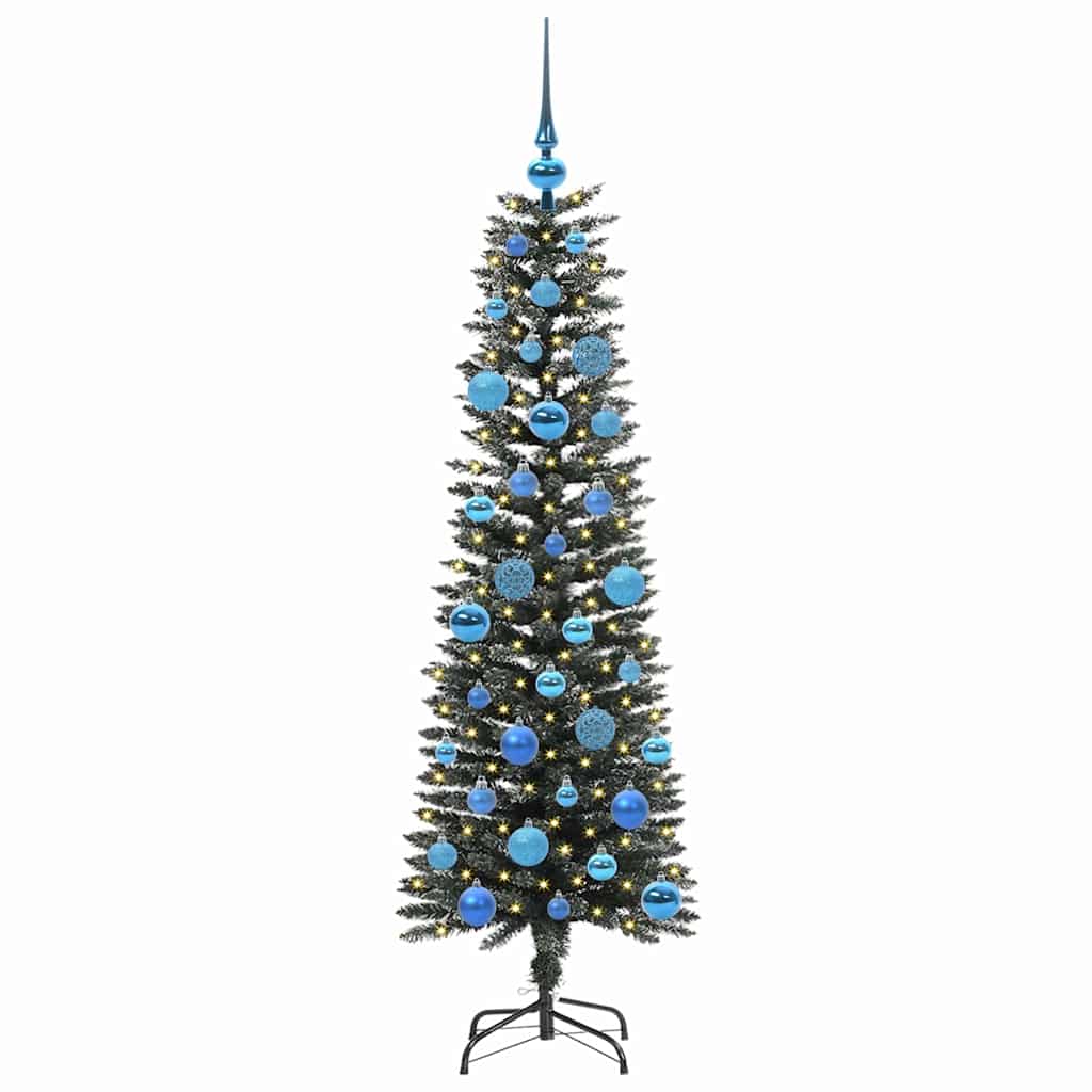 Kunstig juletre med 150 LED grønn 150 cm PVC og plast og stål
