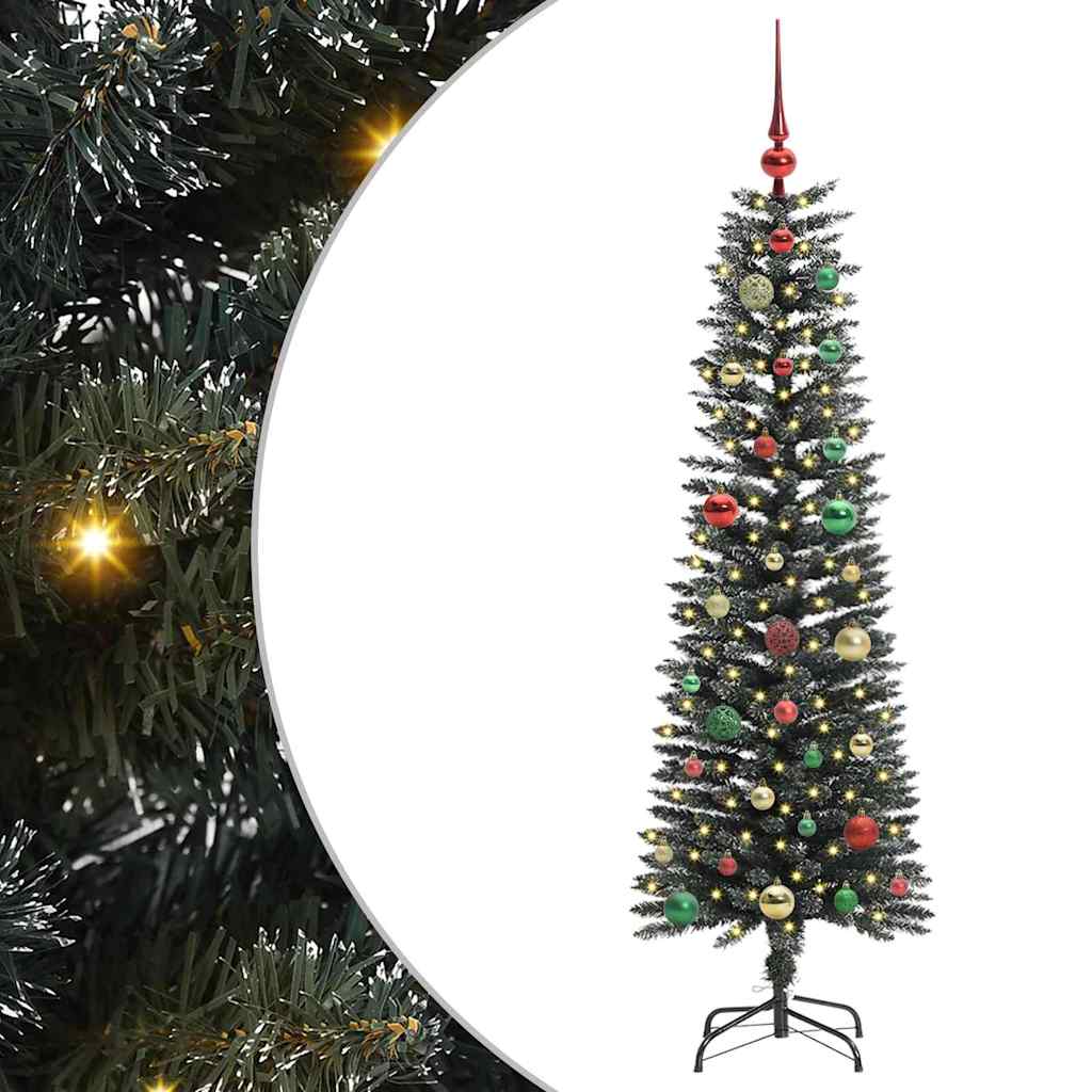 Kunstig juletre med 150 LED grønn 150 cm PVC og plast og stål
