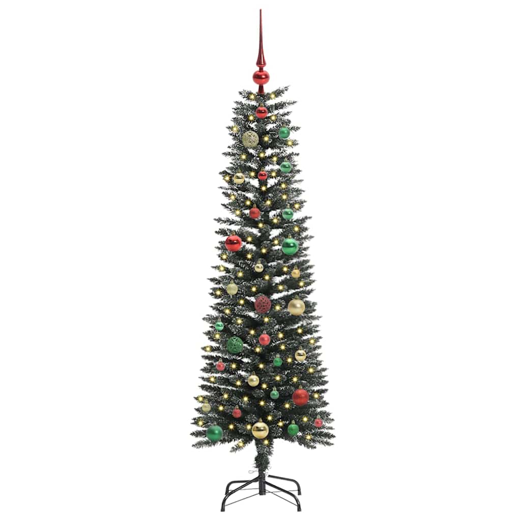 Kunstig juletre med 150 LED grønn 150 cm PVC og plast og stål