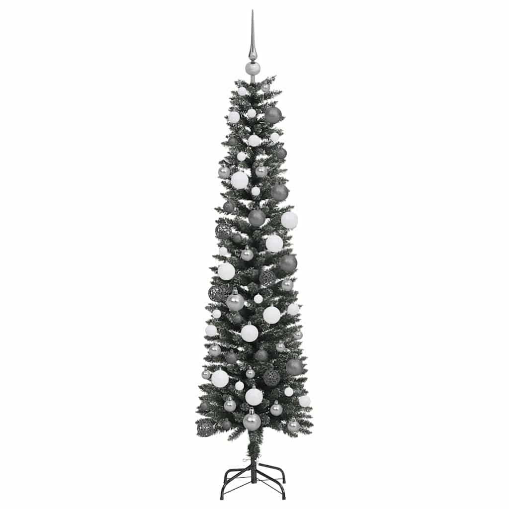 Kunstig juletre med 300 LED grønn 180 cm PVC og plast og stål