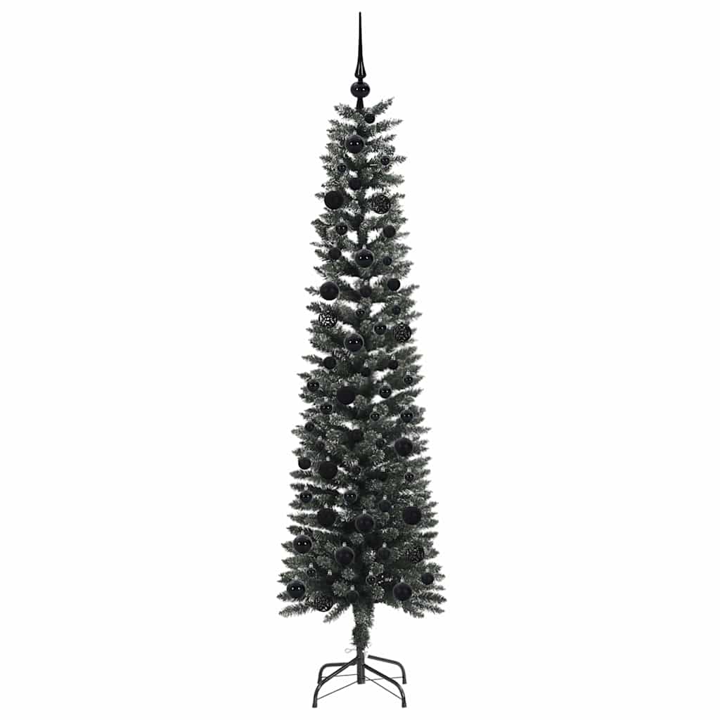 Kunstig juletre med 300 LED grønn 180 cm PVC og plast og stål