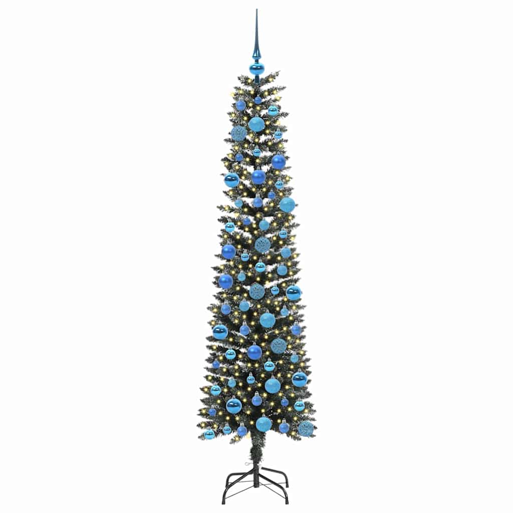 Kunstig juletre med 300 LED grønn 180 cm PVC og plast og stål
