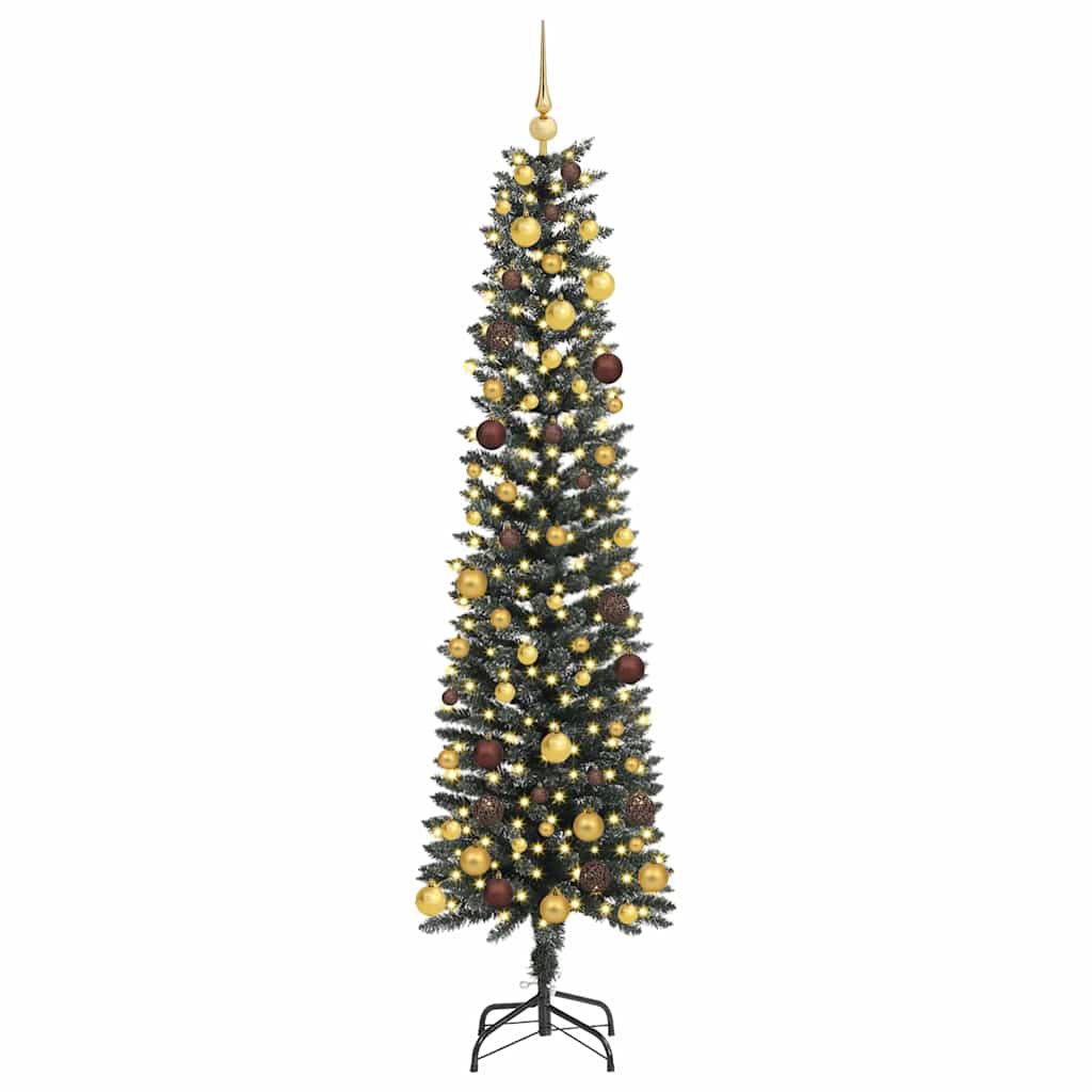 Kunstig juletre med 300 LED grønn 210 cm PVC og plast og stål
