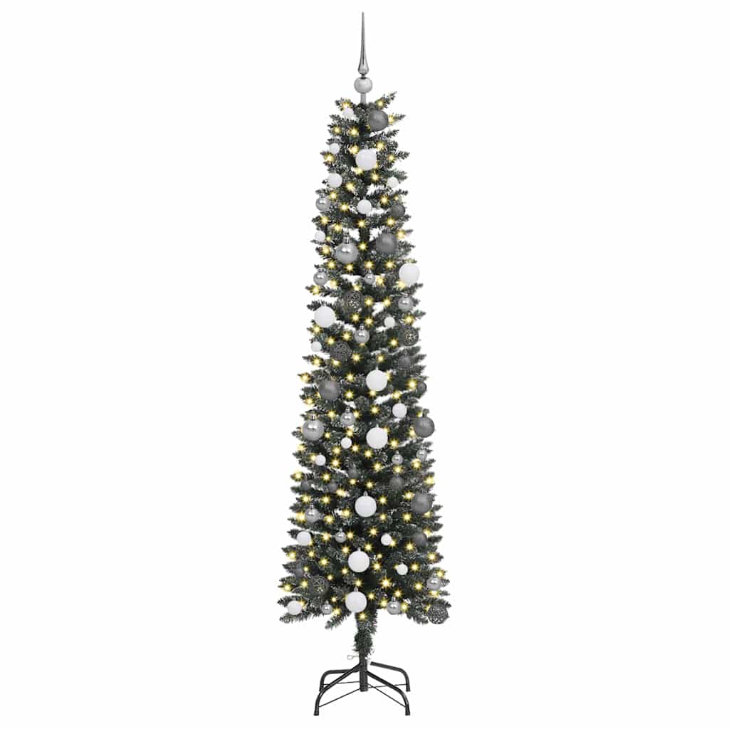 Kunstig juletre med 300 LED grønn 210 cm PVC og plast og stål