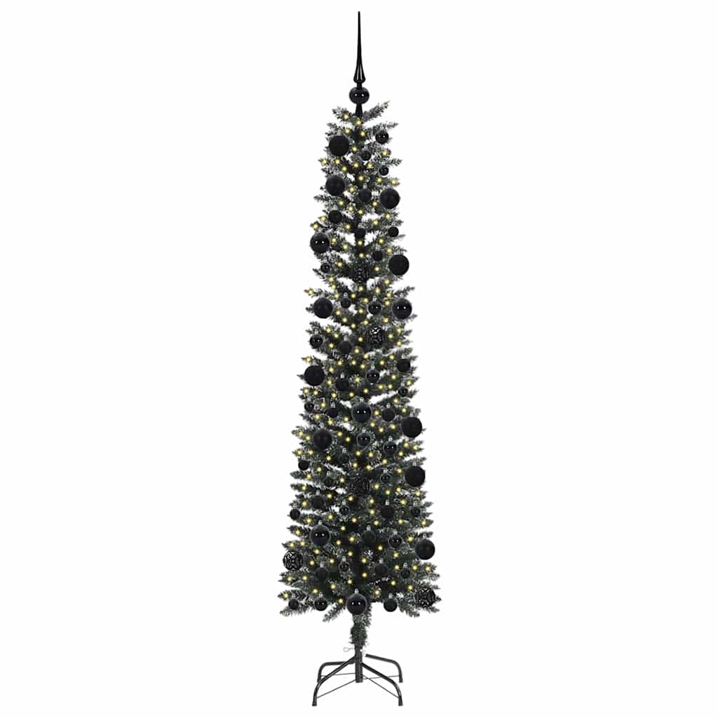 Kunstig juletre med 300 LED grønn 210 cm PVC og plast og stål