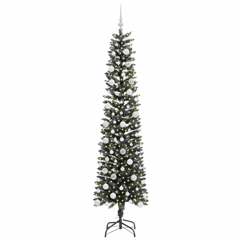 Kunstig juletre med 300 LED grønn 210 cm PVC og plast og stål