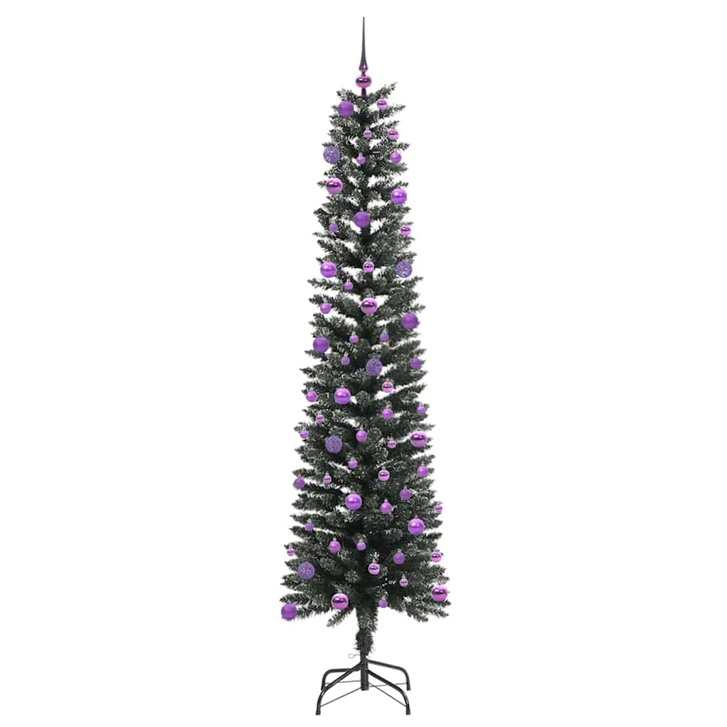 Kunstig juletre med 300 LED grønn 210 cm PVC og plast og stål